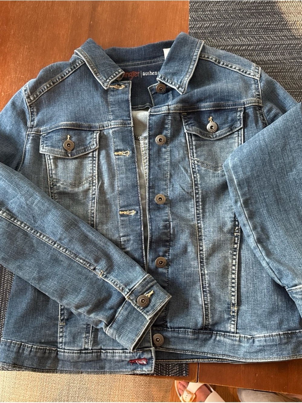 Wrangler Dark Blue Denim Jacket with Red Logo